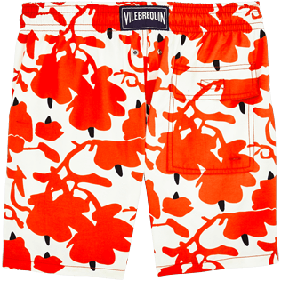 Men Classic Printed - Men Swimwear Lantern Flowers- Vilebrequin x Donald Sultan, White back view