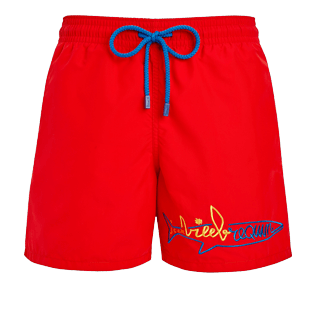 Uomo Classico Ricamato - Costume da bagno uomo con squalo Vilebrequin ricamato e applicato - Vilebrequin x JCC+ - Edizione limitata, Medicis red front Uomo Classico Ricamato - Costume da bagno uomo con squalo Vilebrequin ricamato e applicato - Vilebrequin x JCC+ - Edizione limitata, Medicis red front