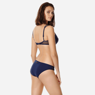 Damen Bügel-Bikini Uni - Solid Net Bikinioberteil mit Bügel für Damen, Marineblau backworn Damen Bügel-Bikini Uni - Solid Net Bikinioberteil mit Bügel für Damen, Marineblau backworn