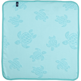 Autros Liso - Baby Bathing Cape in cotton Turtle Jacquard, Acqua front Autros Liso - Baby Bathing Cape in cotton Turtle Jacquard, Acqua front