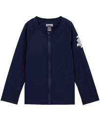 Others Printed - Kids Long Sleeves Rashguard Solid, Navy front view