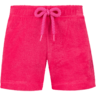 Niñas Autros Liso - Pantalón corto en tejido terry liso para niña, Grosella front Niñas Autros Liso - Pantalón corto en tejido terry liso para niña, Grosella front