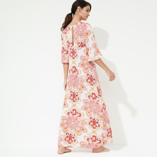 Damen Andere Bedruckt - Langes Kaleidoscope Kleid für Damen, Camellia Details Ansicht 1