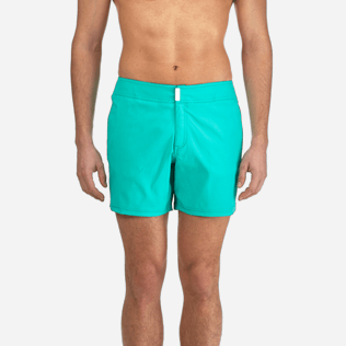 Hombre Cintura plana Liso - Bañador corto, ajustado y elástico liso para hombre, Veronese green supp1 Hombre Cintura plana Liso - Bañador corto, ajustado y elástico liso para hombre, Veronese green supp1