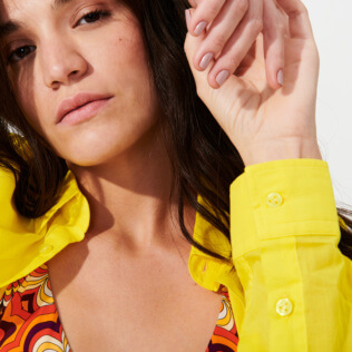 AUTRES Uni - Chemise légère en Voile de Coton unie, Citron supp4 AUTRES Uni - Chemise légère en Voile de Coton unie, Citron supp4