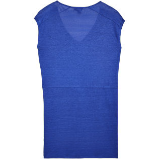 Femme AUTRES Uni - Robe courte en Jersey de lin Femme Unie, Bleu neptune back Femme AUTRES Uni - Robe courte en Jersey de lin Femme Unie, Bleu neptune back