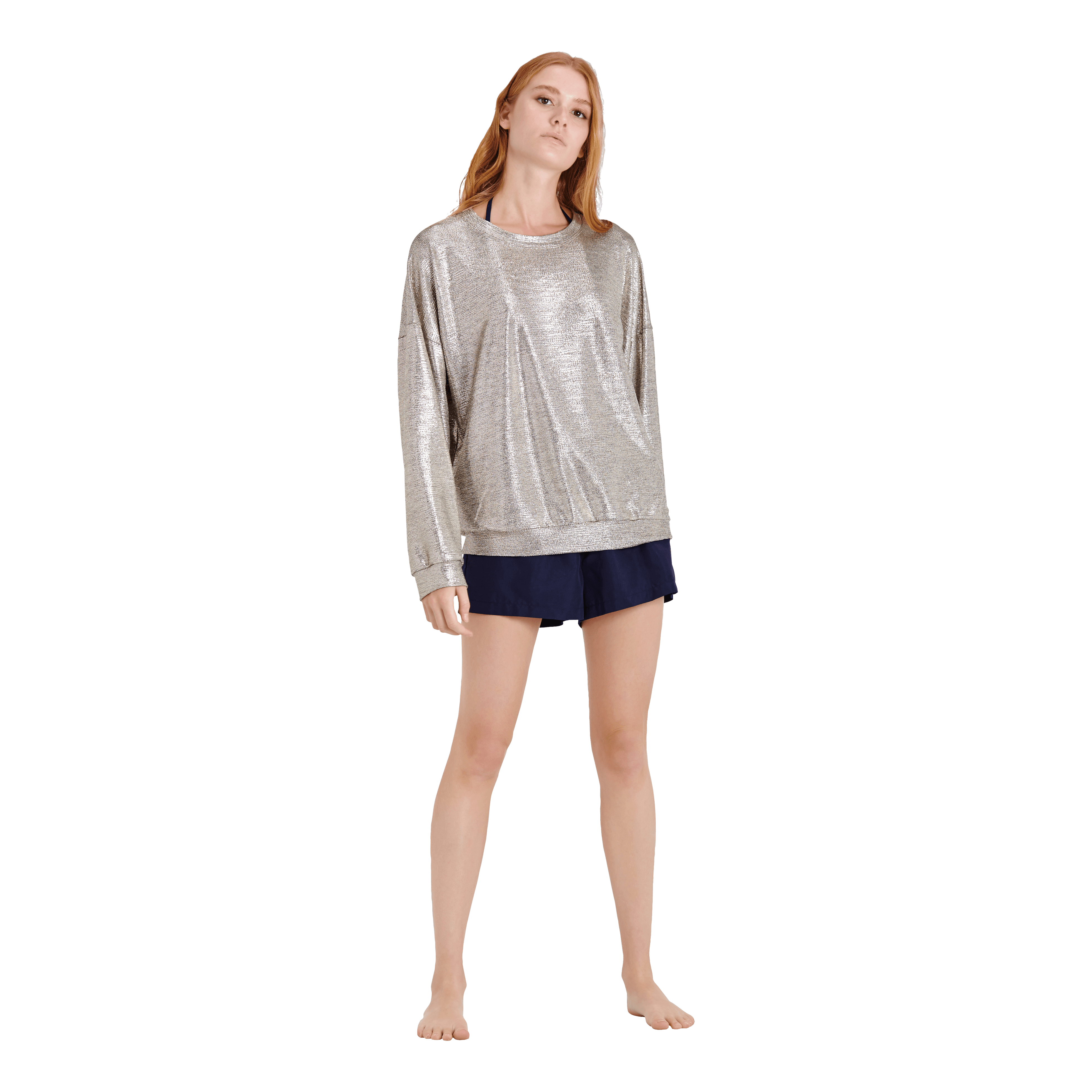 Click to view more detailed imagery on our partner's website Vilebrequin Women Lurex Mesh Sweatshirt Solid In Yellow
