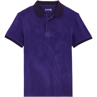 Men Others Solid - Men Terry cloth Polo Shirt Solid, Midnight blue front Men Others Solid - Men Terry cloth Polo Shirt Solid, Midnight blue front