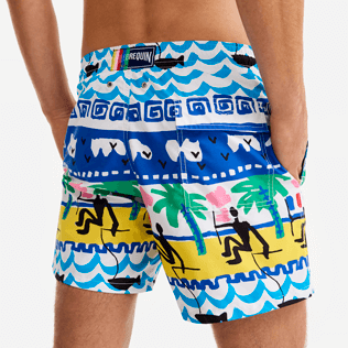 Hombre Clásico Estampado - Bañador con estampado La Mer para hombre - Vilebrequin x JCC+ - Edición limitada, Blanco back Hombre Clásico Estampado - Bañador con estampado La Mer para hombre - Vilebrequin x JCC+ - Edición limitada, Blanco back