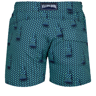 Uomo Cintura piatta Stampato - Costume da bagno uomo stretch con cintura piatta Maharadjah, Blu batik back Uomo Cintura piatta Stampato - Costume da bagno uomo stretch con cintura piatta Maharadjah, Blu batik back