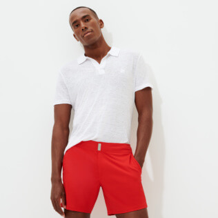 Homme CEINTURE PLATE Uni - Maillot de bain homme Stretch Ceinture Plate uni, Coquelicot supp1 Homme CEINTURE PLATE Uni - Maillot de bain homme Stretch Ceinture Plate uni, Coquelicot supp1