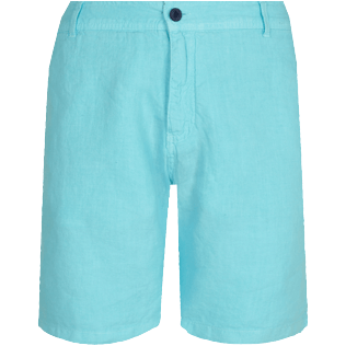 Men Others Solid - Men straight Linen Bermuda Shorts Solid, Lazulii blue front Men Others Solid - Men straight Linen Bermuda Shorts Solid, Lazulii blue front