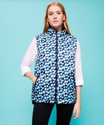 Andere Bedruckt - Wendbare Blurred Turtles Jacke für Damen und Herren, Marineblau Vorderansicht