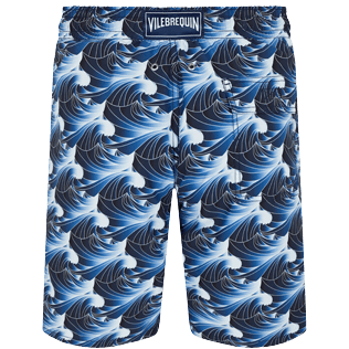 Homme CLASSIQUE LONG Imprimé - Maillot de bain homme long Waves, Bleu marine vue de dos