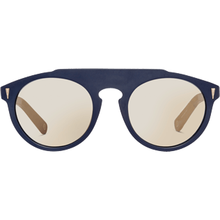 Sunglasses Solid - Gold Mirror Sunglasses, Navy front Sunglasses Solid - Gold Mirror Sunglasses, Navy front