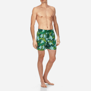 Men Classic / Moorea Printed - Men Swimtrunks Starlettes & Turtles Vintage, Malachite green frontworn Men Classic / Moorea Printed - Men Swimtrunks Starlettes & Turtles Vintage, Malachite green frontworn