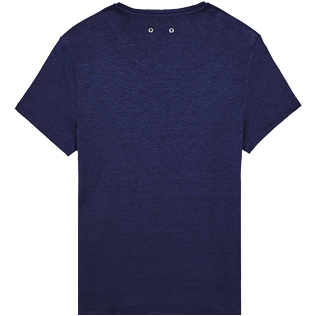 Men Others Solid - Men Linen Jersey T-Shirt Solid, Navy back Men Others Solid - Men Linen Jersey T-Shirt Solid, Navy back