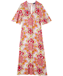 Damen Andere Bedruckt - Langes Kaleidoscope Kleid für Damen, Camellia Vorderansicht