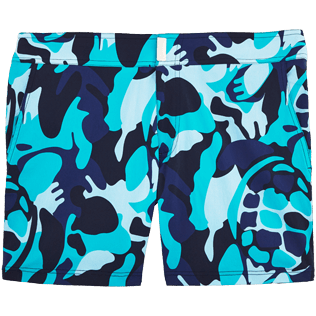 Men Fitted Printed - Camouflage Turtles Fitted cut Swim shorts, Azure front Men Fitted Printed - Camouflage Turtles Fitted cut Swim shorts, Azure front