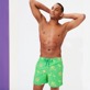 Men Classic Embroidered - Men Swimwear Embroidered 2012 Flamants Rose - Limited Edition, Grass green front worn view