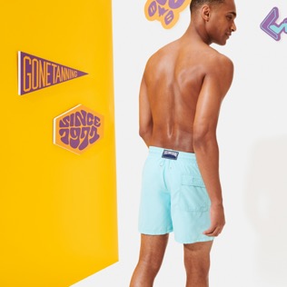 Picture of Men Others Solid - Men Swimwear Solid, Lagoon back worn view Picture of Men Others Solid - Men Swimwear Solid, Lagoon back worn view