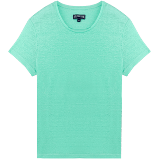 Men Others Solid - Men Linen Jersey T-Shirt Solid, Mint front Men Others Solid - Men Linen Jersey T-Shirt Solid, Mint front
