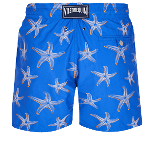 Men Classic Embroidered - Men Swim Trunks Embroidered 1997 Starlettes - Limited Edition, Sea blue back view
