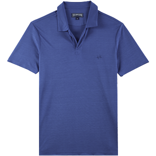 Picture of Men Others Solid - Men Tencel Polo Shirt Solid, Sea blue front view Picture of Men Others Solid - Men Tencel Polo Shirt Solid, Sea blue front view