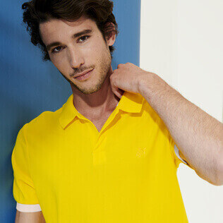 Uomo Altri Unita - Polo uomo in piquet di cotone tinta unita, Safran supp2 Uomo Altri Unita - Polo uomo in piquet di cotone tinta unita, Safran supp2