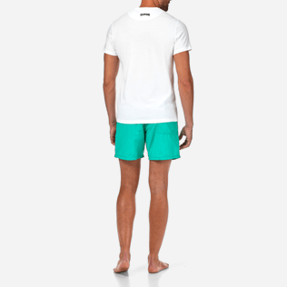 Herren T-Shirts Bedruckt - Vater und Sohn T-Shirt mit Rundhalsausschnitt, Weiss backworn Herren T-Shirts Bedruckt - Vater und Sohn T-Shirt mit Rundhalsausschnitt, Weiss backworn