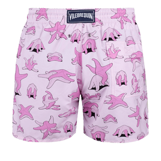Men Classic Printed - Men Swimwear Kama Sand-Vilebrequin x Mrzyk and Moriceau, Pale pink back view