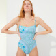 Women One piece Printed - Women Bustier One-piece Swimsuit Mandala, Lagoon frontworn Women One piece Printed - Women Bustier One-piece Swimsuit Mandala, Lagoon frontworn