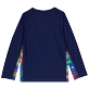 Autros Estampado - Camiseta de baño unisex de manga larga con protección solar y estampado Multicolore Medusa, Azul marino vista trasera