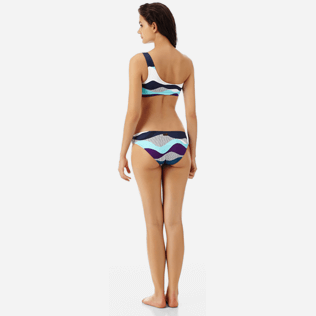 Women Classic brief Printed - Women asymetrical brief bikini Bottom Ostende, Navy backworn Women Classic brief Printed - Women asymetrical brief bikini Bottom Ostende, Navy backworn