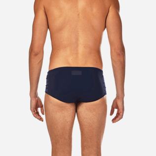 Hombres Corte Corto Liso - Bañador slip Tuxedo con estampado Smoking, Azul marino supp2 Hombres Corte Corto Liso - Bañador slip Tuxedo con estampado Smoking, Azul marino supp2