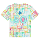 Niños Autros Estampado - Camiseta de algodón con estampado Multicolore VBQ para niño, Blanco vista trasera