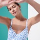 Damen Fitted Bedruckt - Ikat Medusa Badeanzug für Damen, Weiss Details Ansicht 1