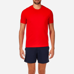 Uomo T-Shirt Unita - T-shirt a tinta unita in piquet di cotone, Papavero supp1 Uomo T-Shirt Unita - T-shirt a tinta unita in piquet di cotone, Papavero supp1