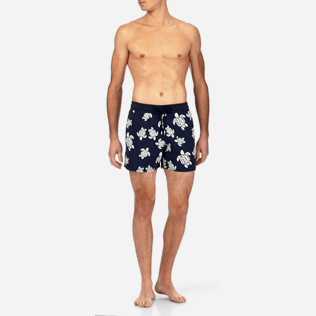 Men Stretch classic Printed - Turtles Glow in the Dark Superflex Swim shorts, Navy frontworn Men Stretch classic Printed - Turtles Glow in the Dark Superflex Swim shorts, Navy frontworn