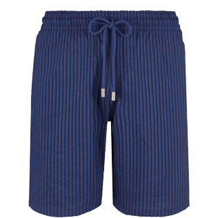 Hombre Autros Gráfico - Bermudas de algodón con estampado Rayures Corde para hombre, Azul marino front Hombre Autros Gráfico - Bermudas de algodón con estampado Rayures Corde para hombre, Azul marino front