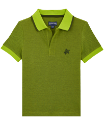 Boys Others Solid - Boys Cotton Pique Polo Shirt Solid, Lemongrass front view