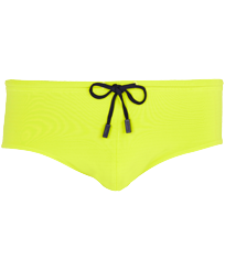 Herren Slips und Boxer Uni - Figurbetonte Einfarbige Badehose für Herren, Chartreuse Vorderansicht