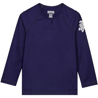 Photo de AUTRES Uni - T-shirt Anti UV Enfant manches longues Uni, Bleu marine vue de face Photo de AUTRES Uni - T-shirt Anti UV Enfant manches longues Uni, Bleu marine vue de face