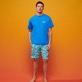 Men Others Printed - Men Stretch Long Swimwear Palms & Surfs - Vilebrequin x The Beach Boys, Lazulii blue details view 3