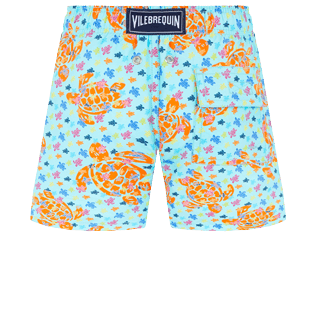 Boys Classic Printed - Boys Swimwear Micro Macro Ronde Des Tortues, Lagoon back view
