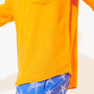 Homme AUTRES Uni - Chemise en Lin homme unie, Abricot supp3 Homme AUTRES Uni - Chemise en Lin homme unie, Abricot supp3