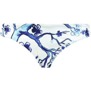 Damen Klassische Höschen Bedruckt - Cherry Blossom Midi-Bikinihose für Damen, Sea blue Vorderansicht
