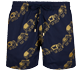 Men Classic Embroidered - Men Swim Trunks Embroidered Elephant Dance - Limited Edition, Navy front view