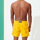 Men Classic Embroidered - Men Swim Trunks Embroidered Vilebrequin Turtles 50 - Limited Edition, Yellow back worn view