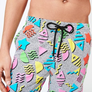 Hombre Clásico Estampado - Bañador con estampado 1986 Memphis para hombre, Blanco supp1 Hombre Clásico Estampado - Bañador con estampado 1986 Memphis para hombre, Blanco supp1